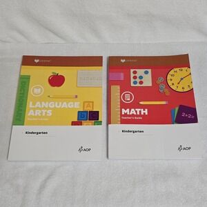 AOP Lifepac Kindergarten Language Arts / Math Teacher's Edition Homeschool Books